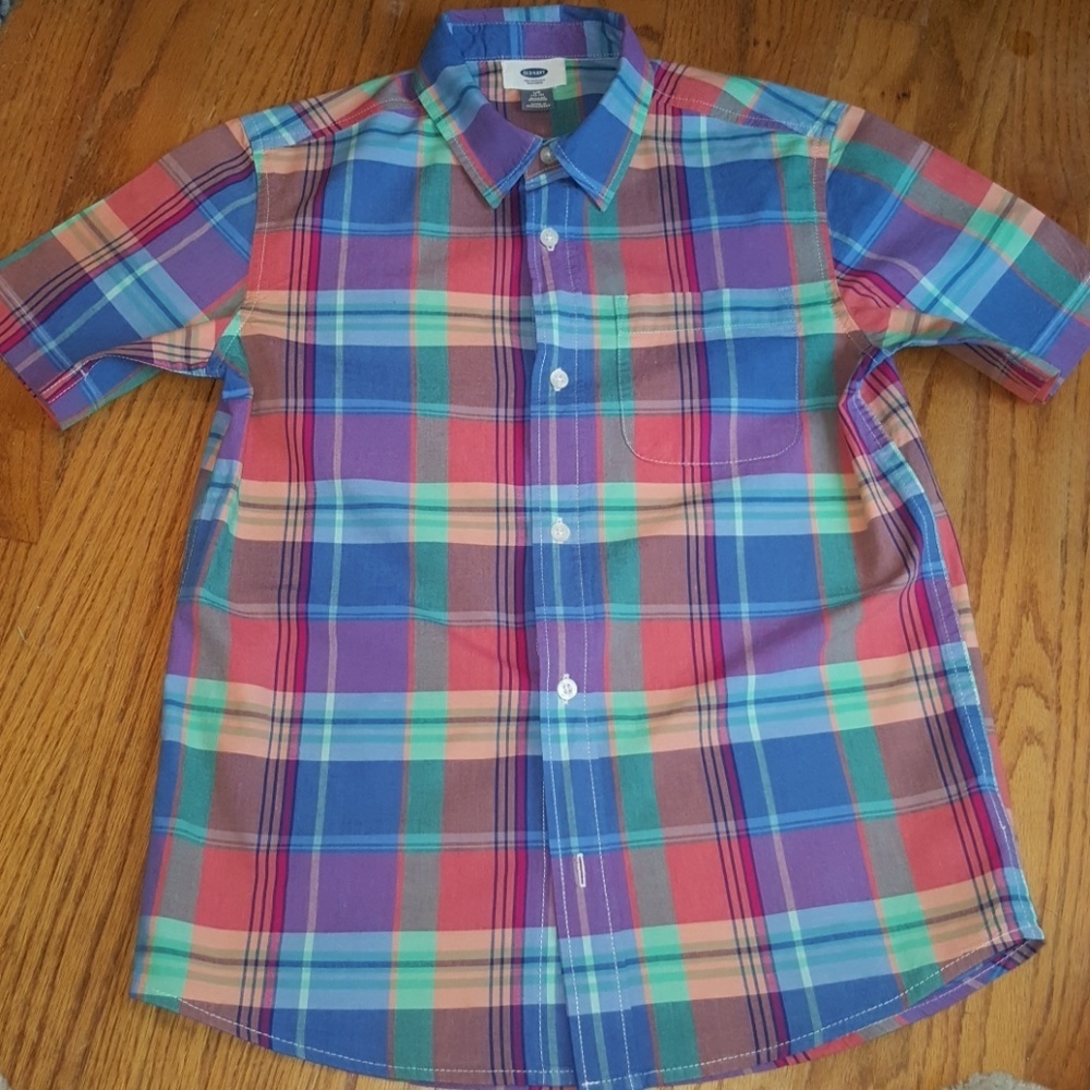Old Navy Plaid Shirt Sleeves Button Down Shirt